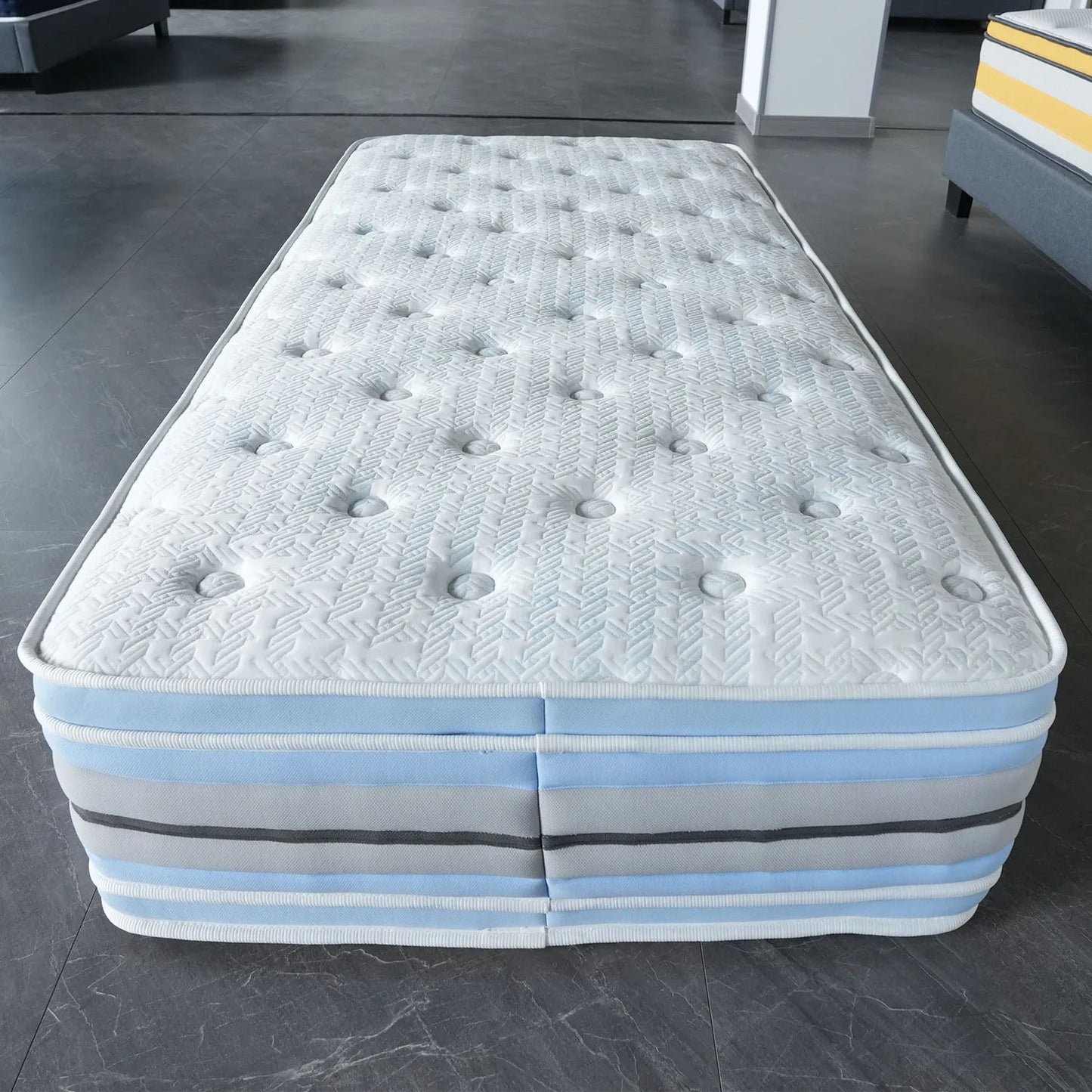 2024 Popular Spring Contour Wave Orthopedic Mattresses Memory Foam Latex Mattress With Removable Cover
