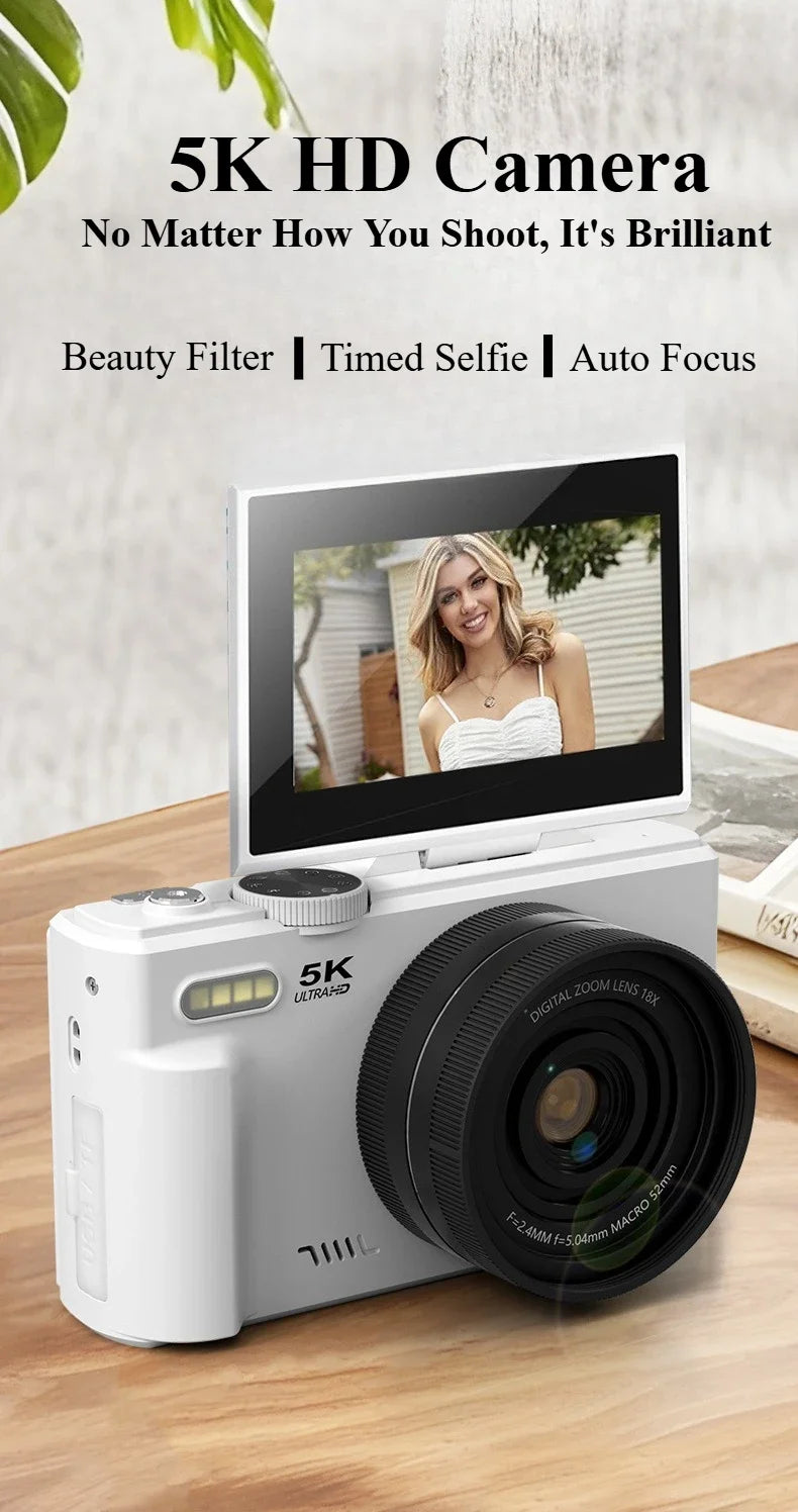 5k HD Digital Camera 75MP 18X Zoom AF Automatic Zoom 3-inch Flip Screen WIFI Web Camcorder Student Travel Shooting Vlog Cameras
