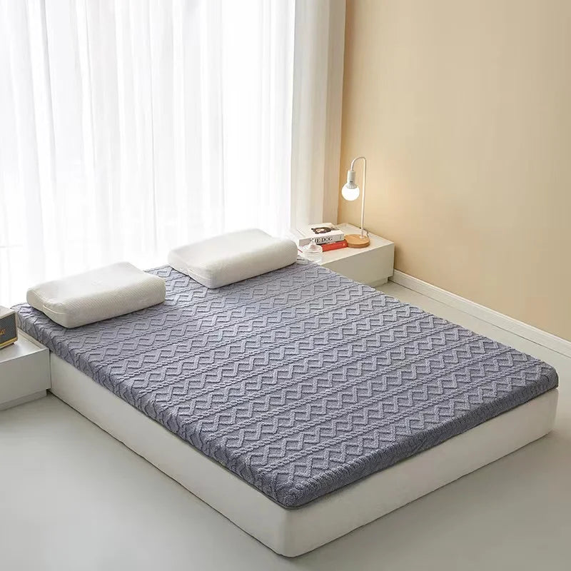 Thick Velvet Mattress Single Double Size Sponge Mattress Cushion Mat Soft Tatami Sleeping Pad
