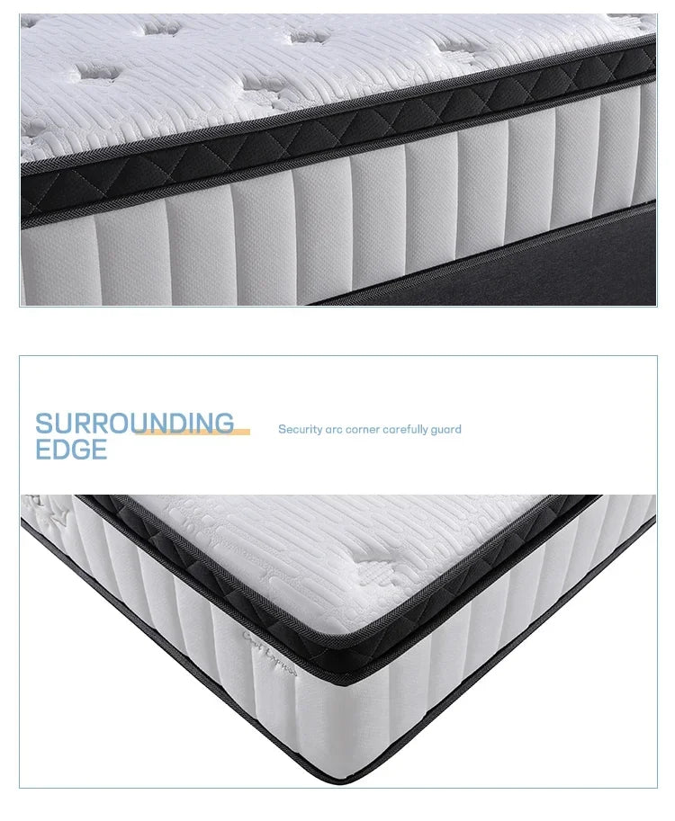 12 Inch Queen Size Memory Foam Mattress 26CM High Density Foam Compress Pocket Spring Mattresses for King Size Bed