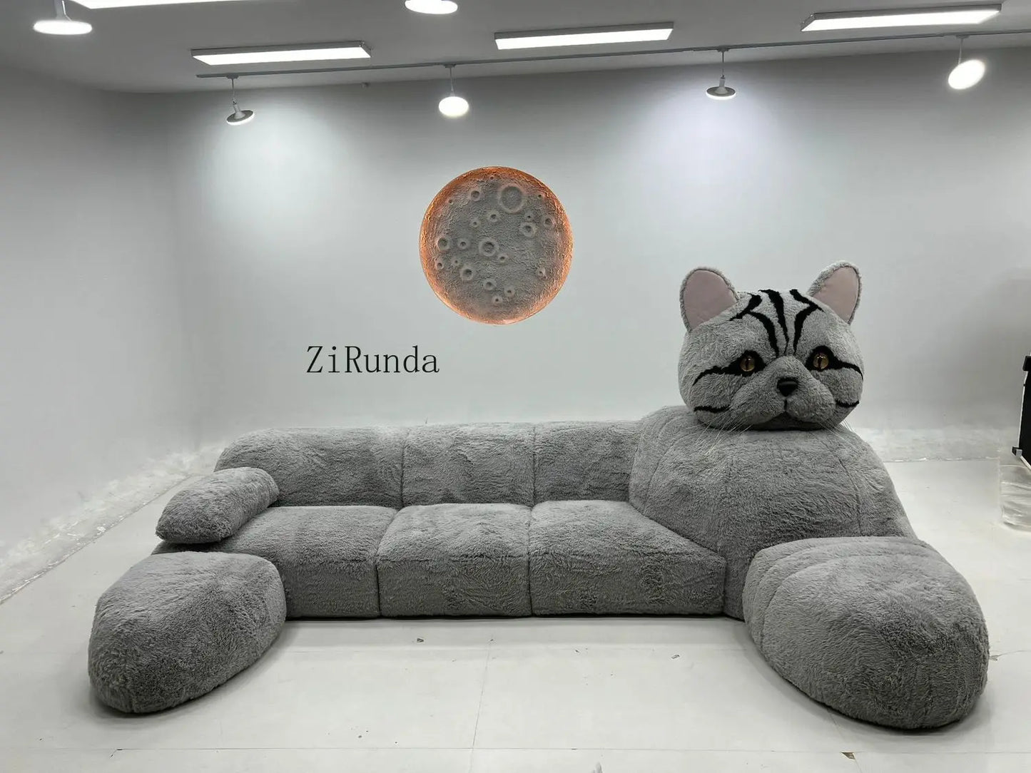 Cat-shaped cartoon animal sofa living room creative size apartment fabric plush sofa