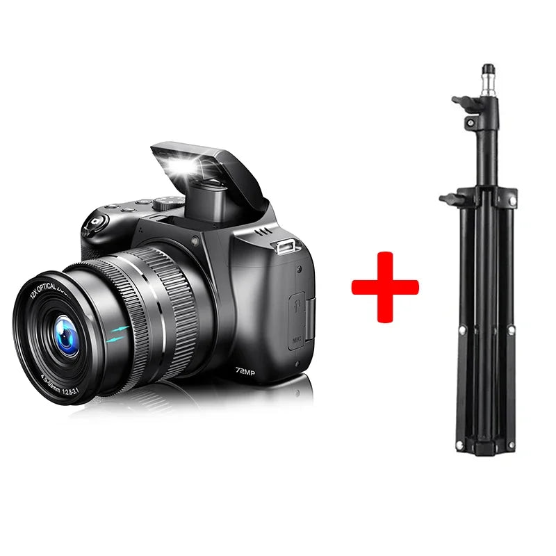 72MP Digital Camera 180° Flip Screen 3 lnch SLR DSLR 4K Camera for Photography 12X Optical Zoom Autofocus Anti-Shake Camera