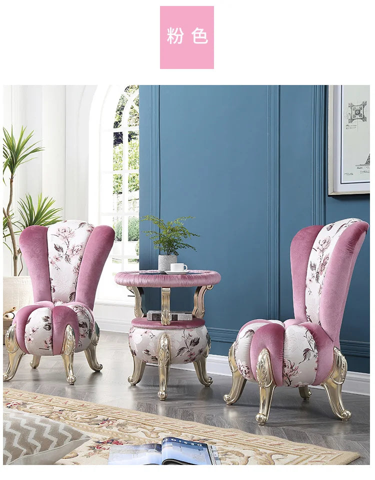 European-Style Leisure Chair Coffee Table Three-Piece Living Room Sofa Couch Balcony Table and Chair Living Room