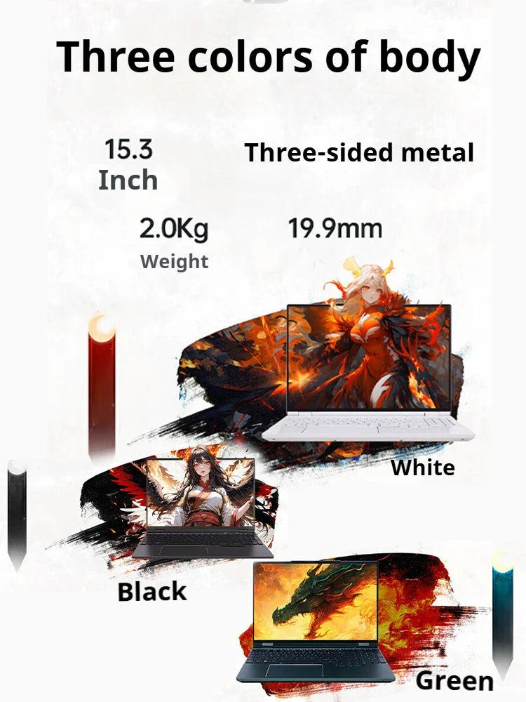 MECHREVO 15Pro 15.3 Inch Geforce RTX 4060 AMD R7-8745H DDR5 180Hz 2.5K Wifi6 BT5.3 16GB 1TB Gaming Gamer Notebook Laptop