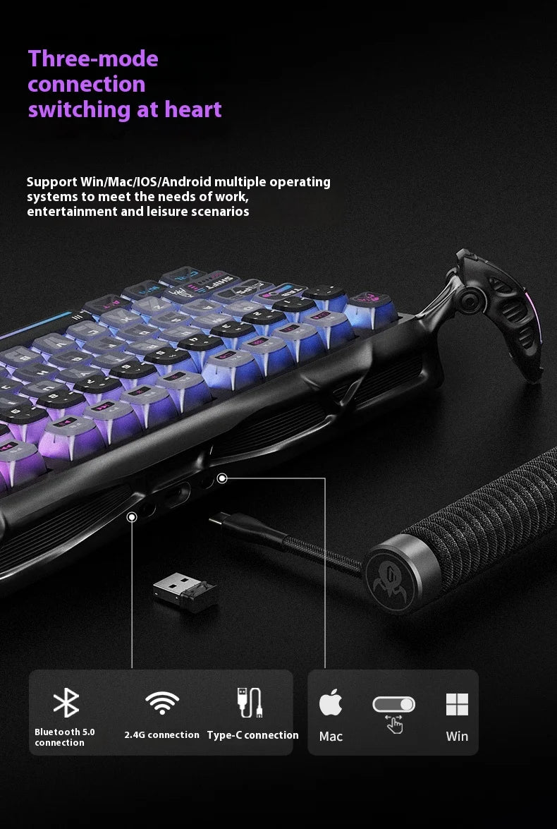 GravaStar 75k1pro Esports Gaming Mechanical Keyboard 79 Key Cyberpunk Theme Aluminum Alloy Keyboard Tablet Laptop Office Gaming