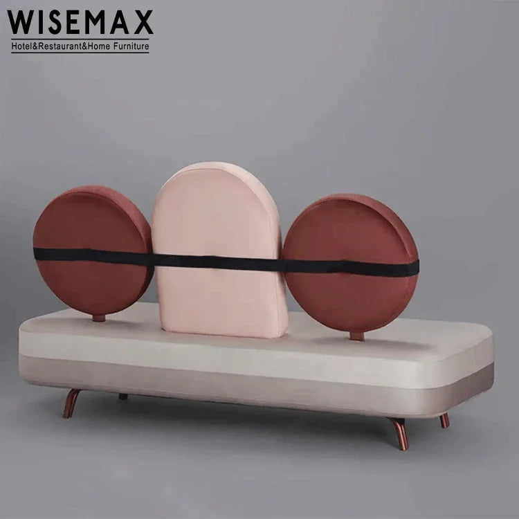 Retro Design Living Room Sofas Gold Metal Legs Pink Green High Back Velvet Fabric Sofa 2 Seat Bench for Hotel