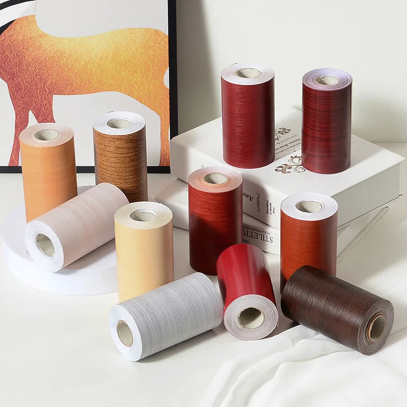 5M Skirting Line Wall Sticker Imitation Wood Pattern Self-adhesive PVC Sticker Living Room Corner Decals