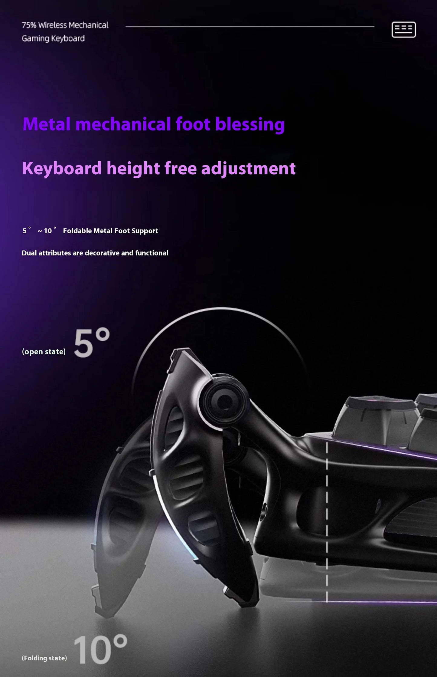 GravaStar 75k1pro Esports Gaming Mechanical Keyboard 79 Key Cyberpunk Theme Aluminum Alloy Keyboard Tablet Laptop Office Gaming