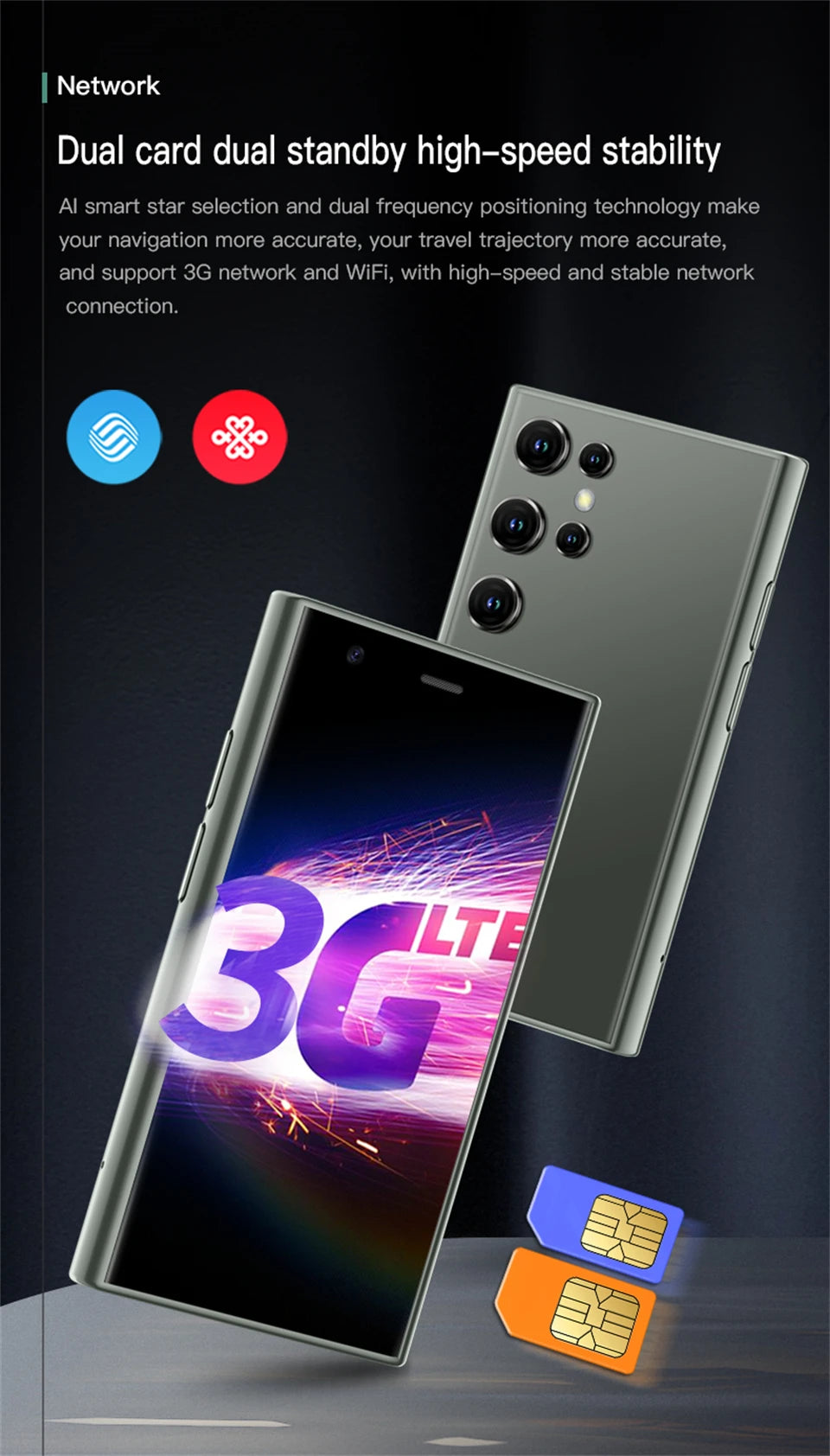 SOYES S23 Pro 3.0" Android8.1 Mini Smartphone 2GB RAM 16GB ROM Dual SIM Standby 1000mAh 3G Network Compact Mobile Phone