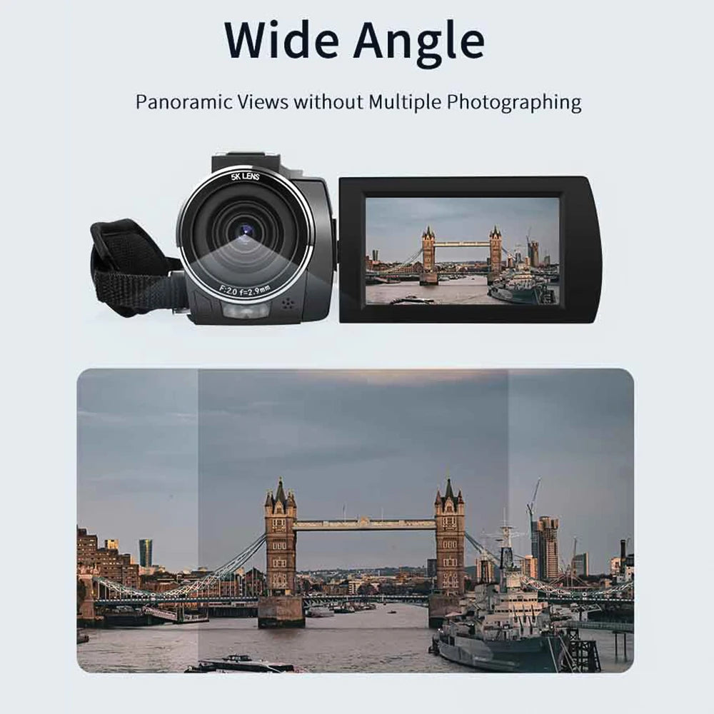 ORDRO HDR-AE20 5K Digital Video Camera WiFi Camcorder DV Recorder 3.0 Inch IPS Touch Panel 56MP 18X Digital Zoom Time-lapse