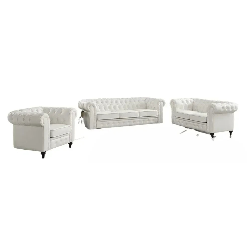 Sofa Set Living Room Chair Juegos Leather Couch Sofa Chair for Bedroom Modern Chesterfield Tufted Leather Chair Leather Sofas