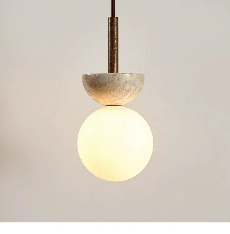 Cream Style Pendant Lamp Bedroom Bedside Led Chandelier Stone Wood Light Designer Bauhaus Medieval Restaurant Bar Small Lights