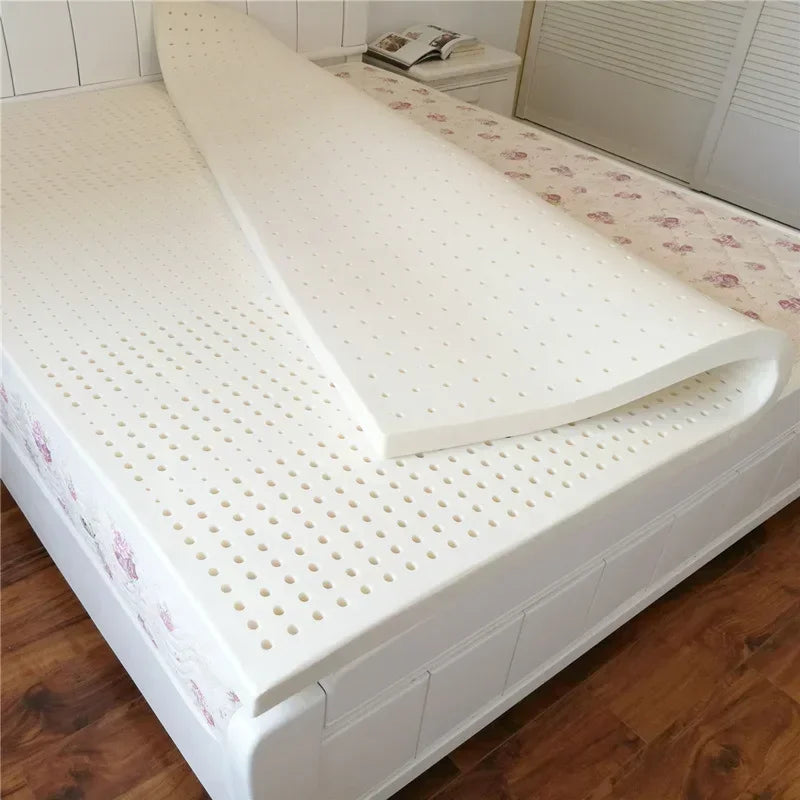105D Medium Soft Natural Latex Mattress 5CM Thickness Cervical Vertebra Neck Protector Single Double Twin Queen Size Mattress