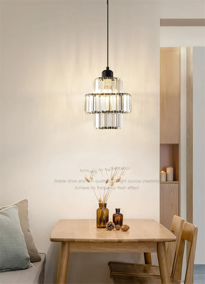 K9 Crystal Pendant Light Indoor Dining Room Nordic Modern Ceiling Chandelier for Bedroom Decoration Led Adjust Lighting Fixtures