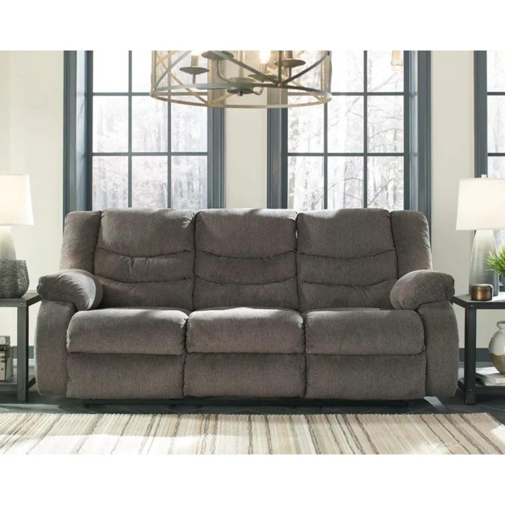 Tulen Modern Manual Pull Tab Reclining Sofa, Dark Gray