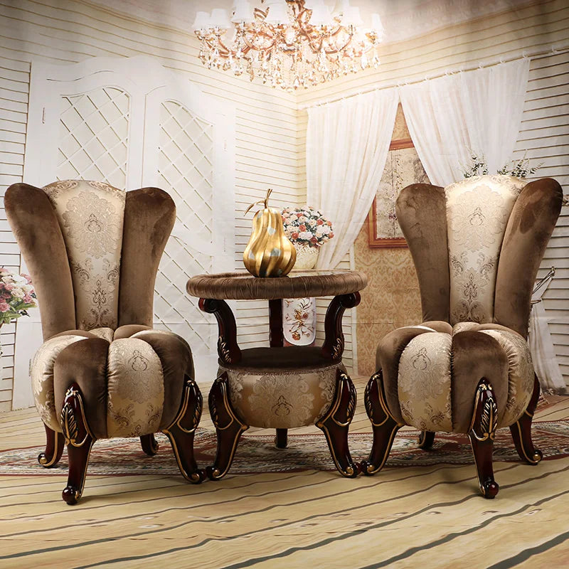 European-Style Leisure Chair Coffee Table Three-Piece Living Room Sofa Couch Balcony Table and Chair Living Room