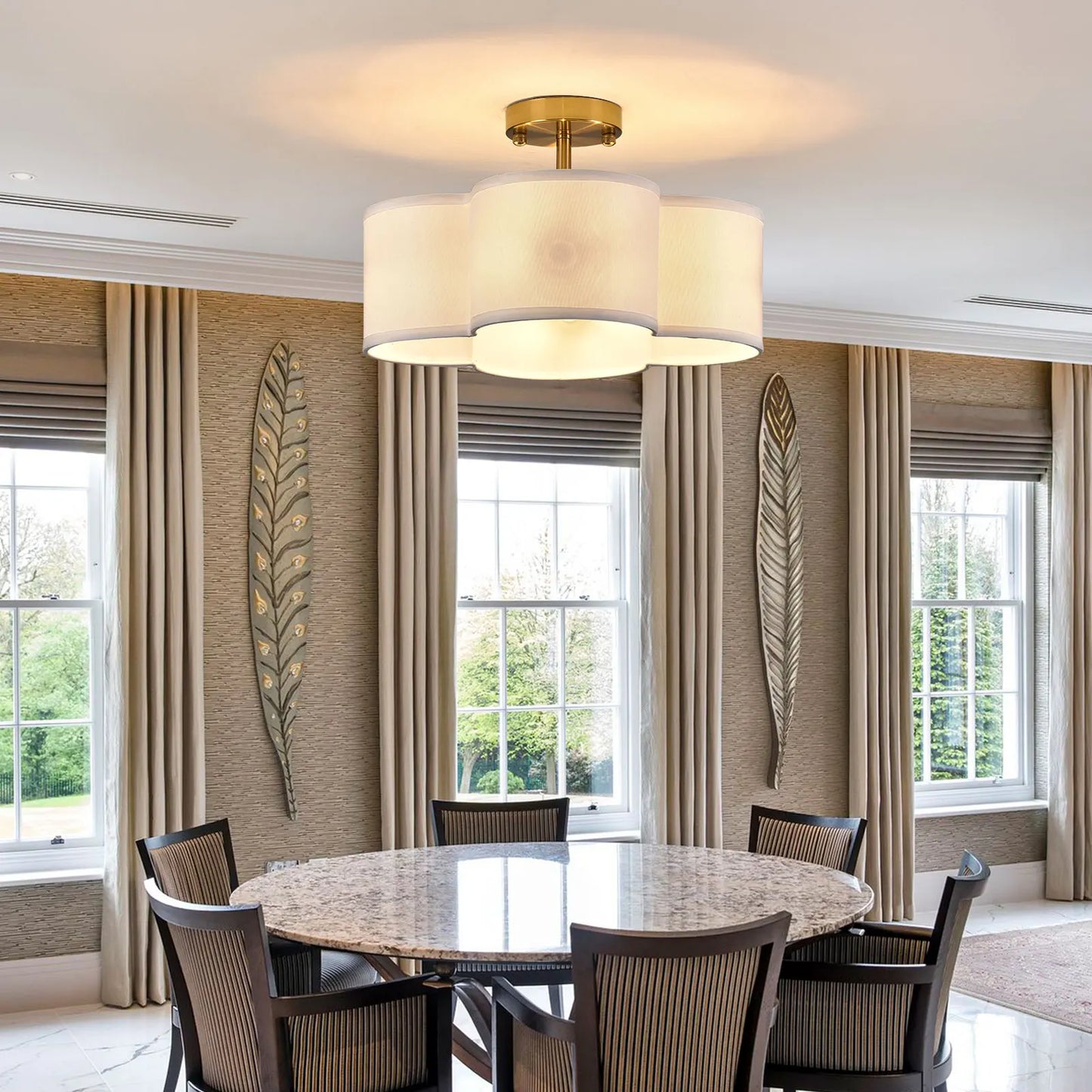 LOYALHEARTD 4-Light Ceiling Light Chandelier Island Pendant Lamp Fixture Light Living Room