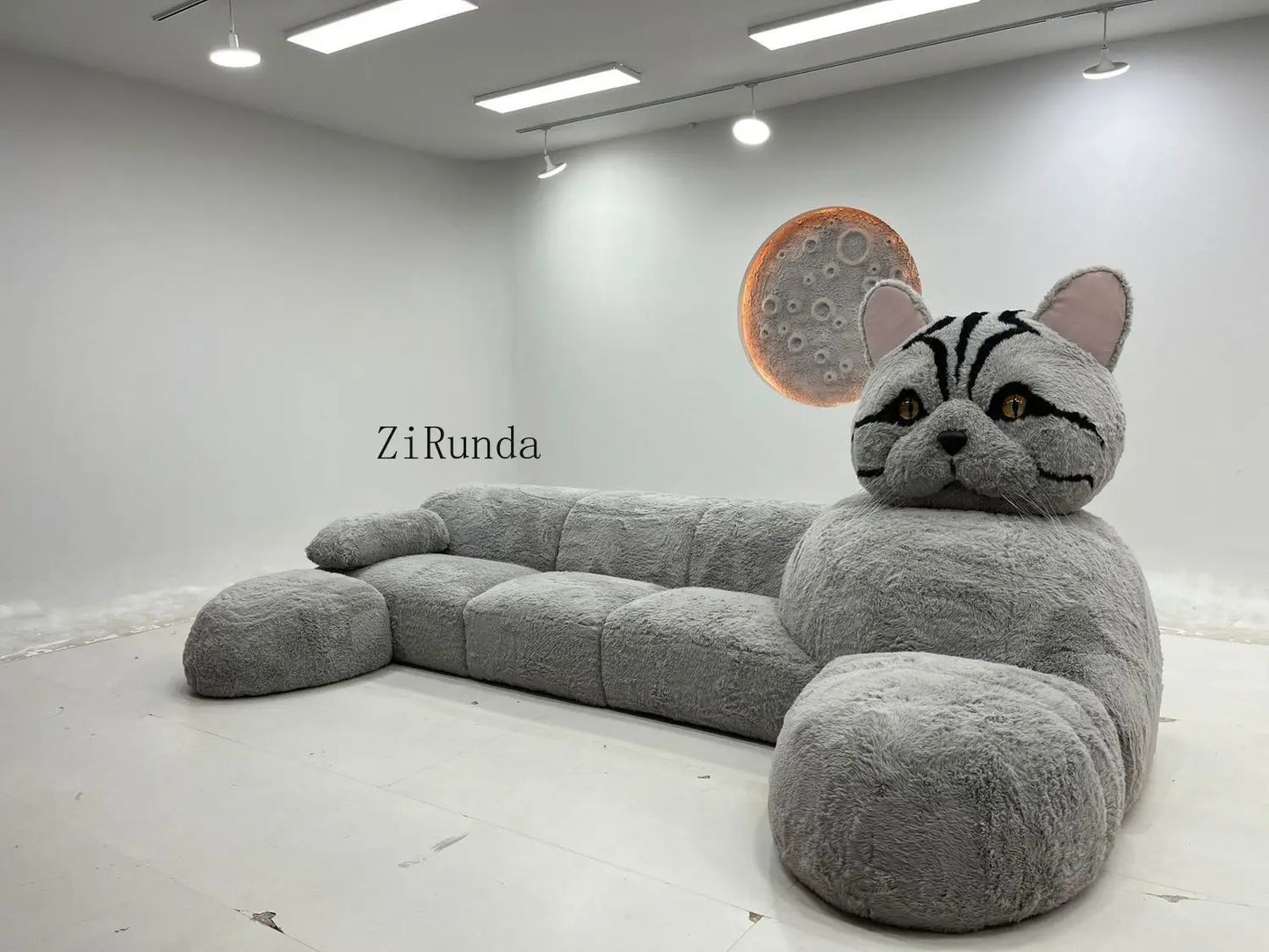 Cat-shaped cartoon animal sofa living room creative size apartment fabric plush sofa