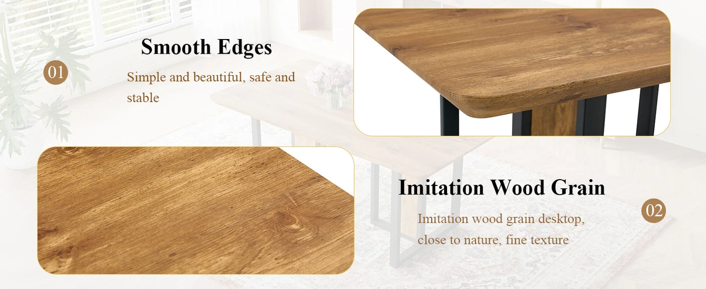 Large Dining Table Set for 10,79" Rectangle Wood Dining Table Set with 10 Cushion Upholstered Chairs,10 Seat Dining Table Set