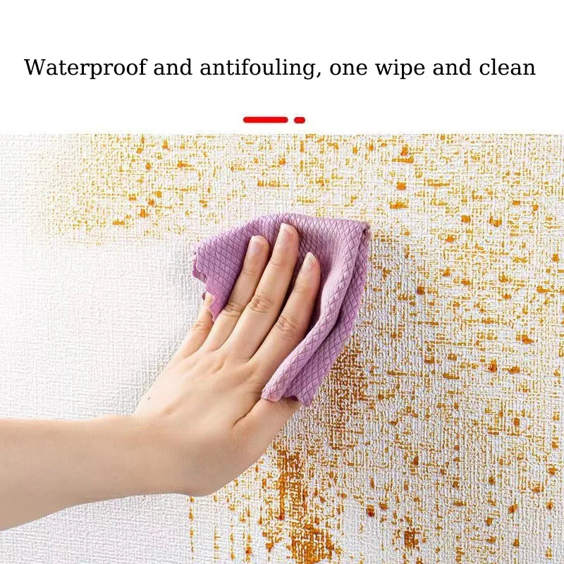 DIY Linen 3D Foam Self-adhesive PVC Solid Color Thickened Waterproof Background Wall Renovation Wallpaper Wall Stickers