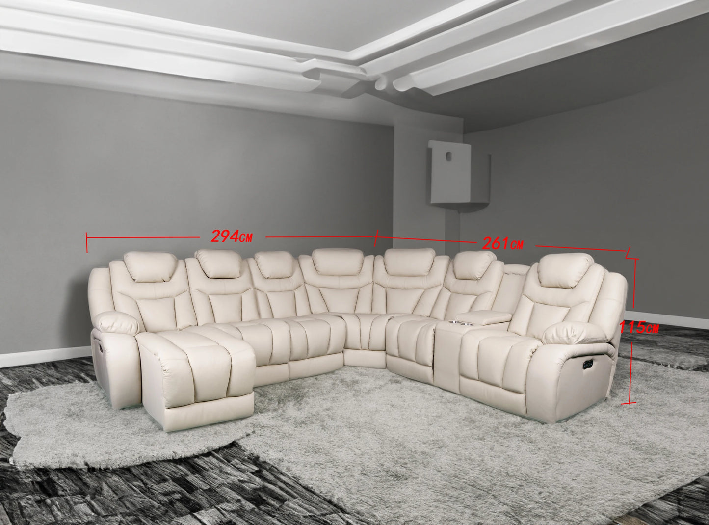 Living Room Sofa Set Recliner Leather U Shaped Sectional Sofa, Electric Recliner Sofa Set 6 Seat 7 Seat 8 Seat