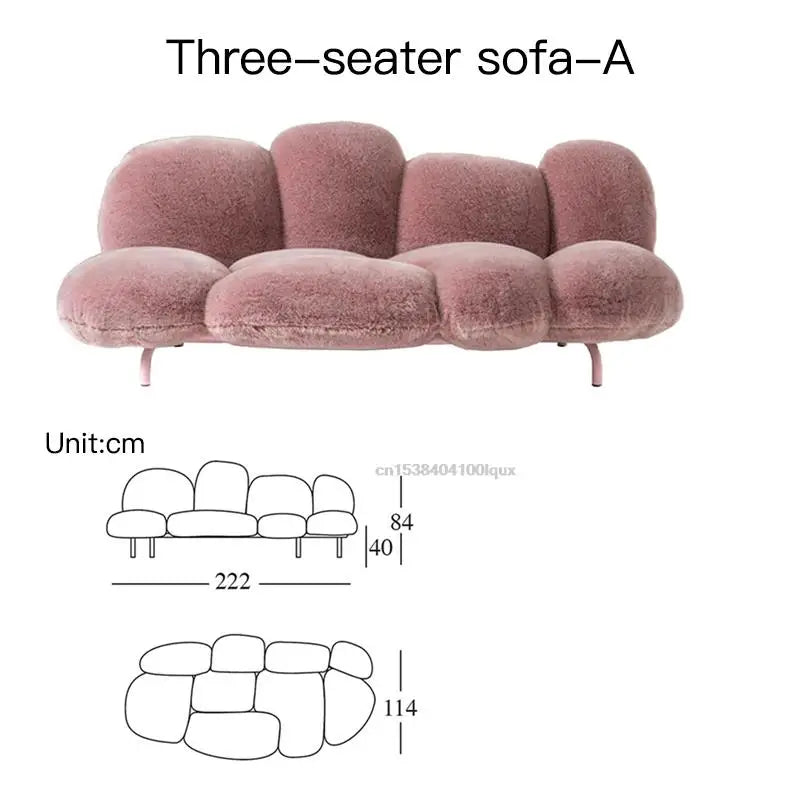 Pink Sofa Set Living Room Sectional Home Office Furniture Modern Luxury Elegant Single 3 Seater Sofa Individual Armchair