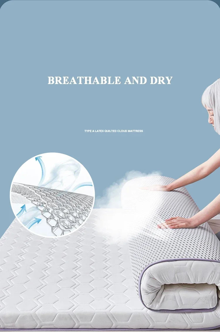 Foldable Natural Latex Mattress for Double Single Bed King Size Mat In Dormitory Hotels Bedroom Furniture Household Thickened