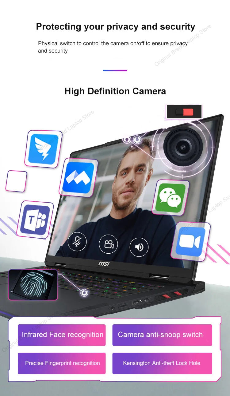 2024 MSI Raider A18 HX Gaming Laptop 18 Inch 2.5K QHD 240Hz IPS Screen Notebook AMD Ryzen R9-7945HX 32GB 2TB RTX4090 Netbook PC