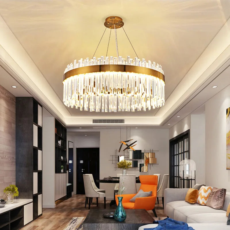 Nordic Luxury Chandeliers Crystal Pendant Ceiling Lights for Living Dining Room Kitchen Gold Pendant Light Decor Indoor Lighting