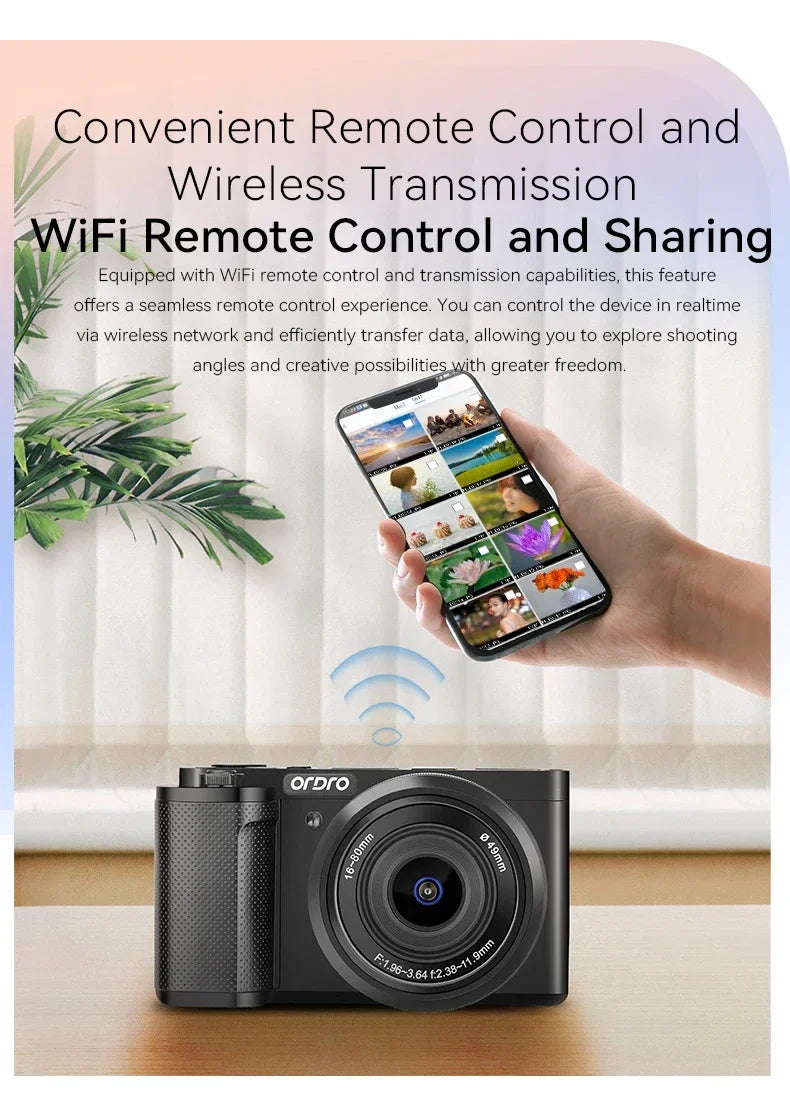 Digital Camera for Vlogging Videos with Flashlight 5X Optical Zoom 5K 30FPS 4K 60FPS AF/MF IR Rechargeable Battery G930