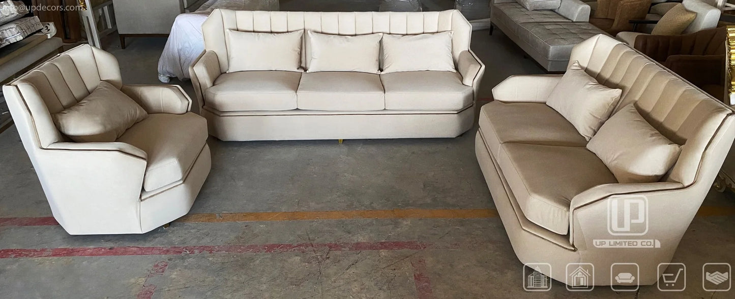 Modern popular light luxury leather full leather villa home improvement living room sofa 1 + 2 + 3 sofa combination set