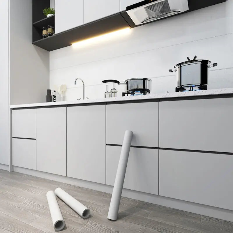 Modern Self-Adhesive Waterproof Wall Stickers, Vinyl Film, Contact Paper, Monochromatic, Cabinet, Home Decor, Kitchen