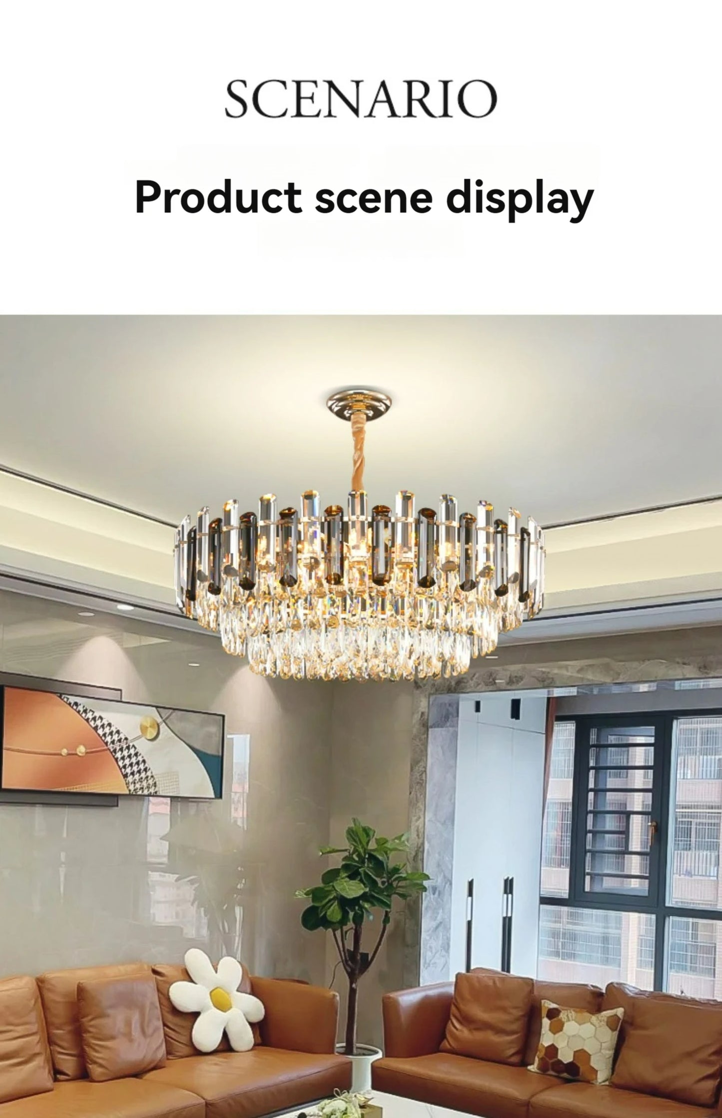 Post-modern Simple and Luxurious Crystal Chandelier Living Room Lamps Dining Room Decoration Household Led Indoor Lighting