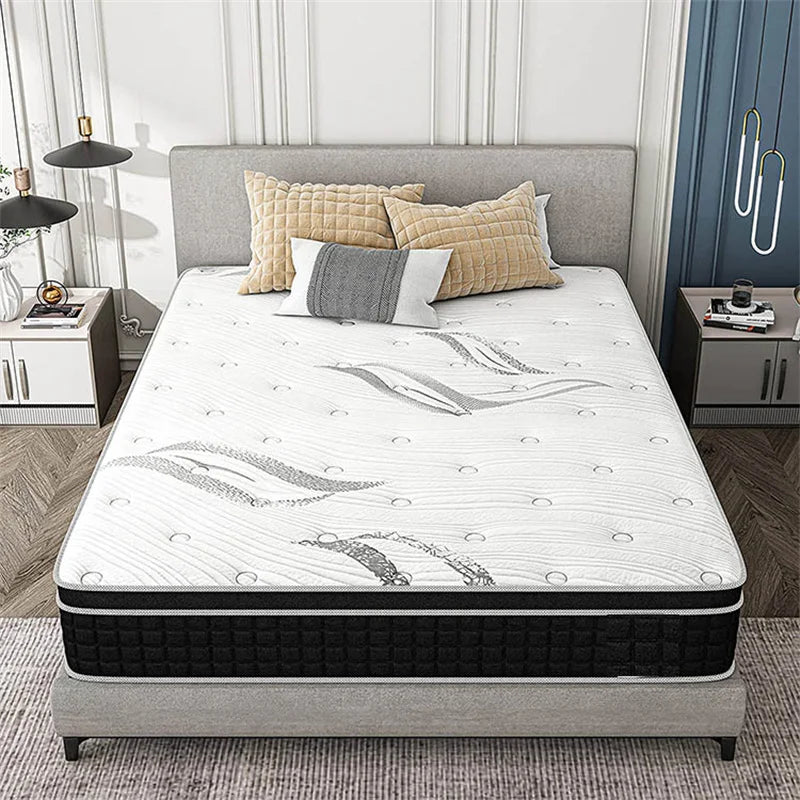 Mattress Queen King Size Latex Gel High Density Memory Mattress Rolled up Packing Pocket Coil Mattress