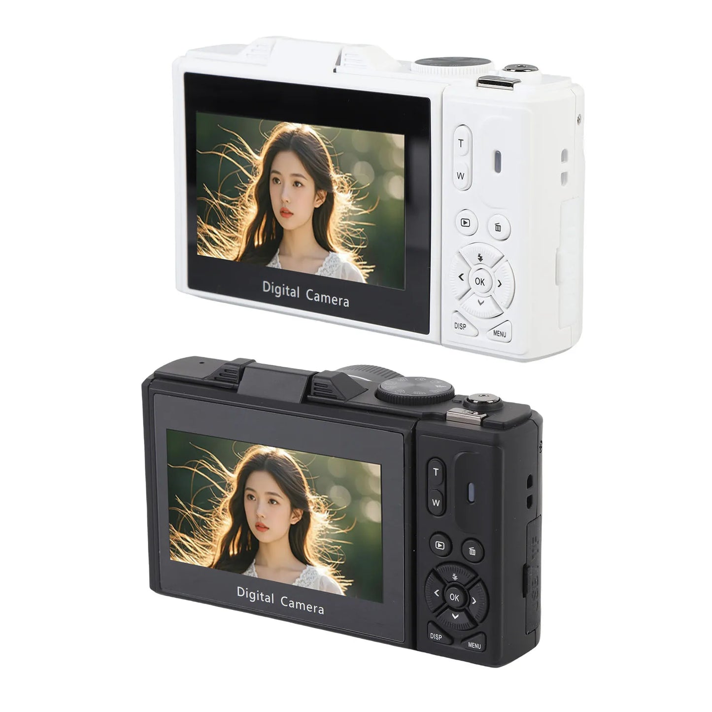 Camera with Flash 18XAF Autofocus Compact High Definition 5K Digital Camera Portable 3 Inch Screen for Video
