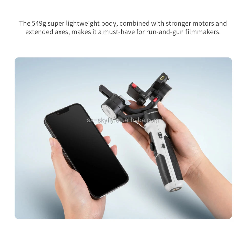 M2S 3-Axis Mirrorless Cameras Gimbal Handheld Stabilizer for Sony Canon Action Compact Camera Smartphones Vlog