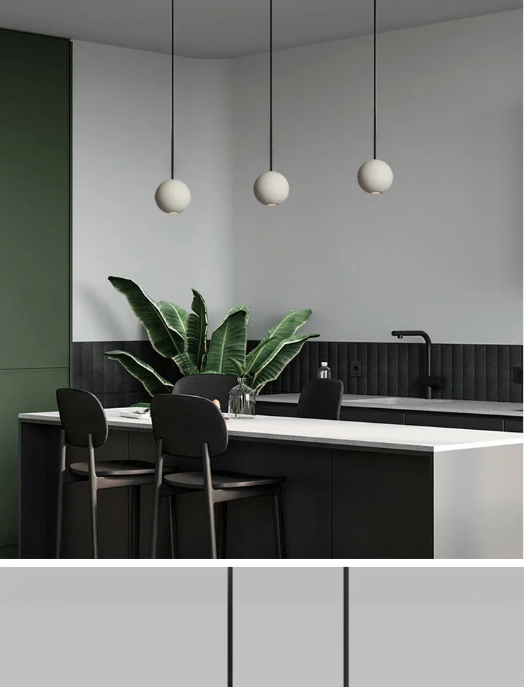 Chandelier Modern Chandelier Modern LED Concrete Ball Pendant Light Minimalist Mini Globe Cement Chandelier Home Decor