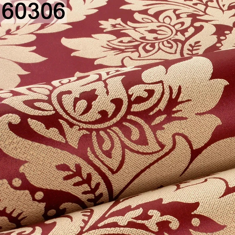 European 3D Relief Embossed Damask Wallpaper Bedroom Living room Background Floral Pattern 3D Textured Wall Paper Home Decor