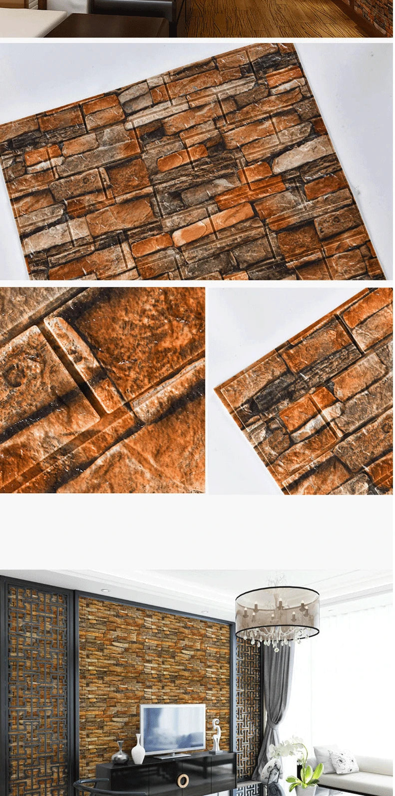 70cmx1/5/10m 3D Wallpaper Decoration Self-adhesive Antique Foam Brick Wallpaper Living Room Bedroom Waterproof 3d Wall Sticker