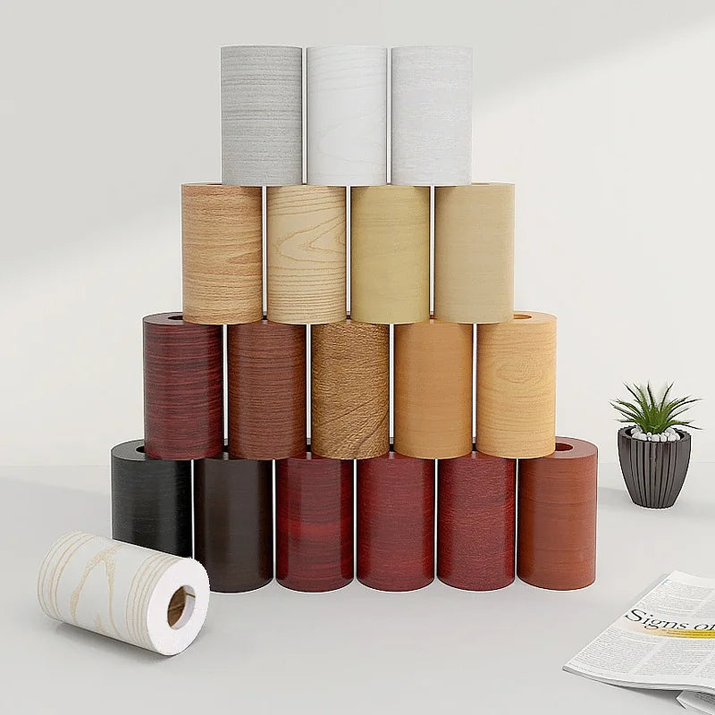 5M Skirting Line Wall Sticker Imitation Wood Pattern Self-adhesive PVC Sticker Living Room Corner Decals