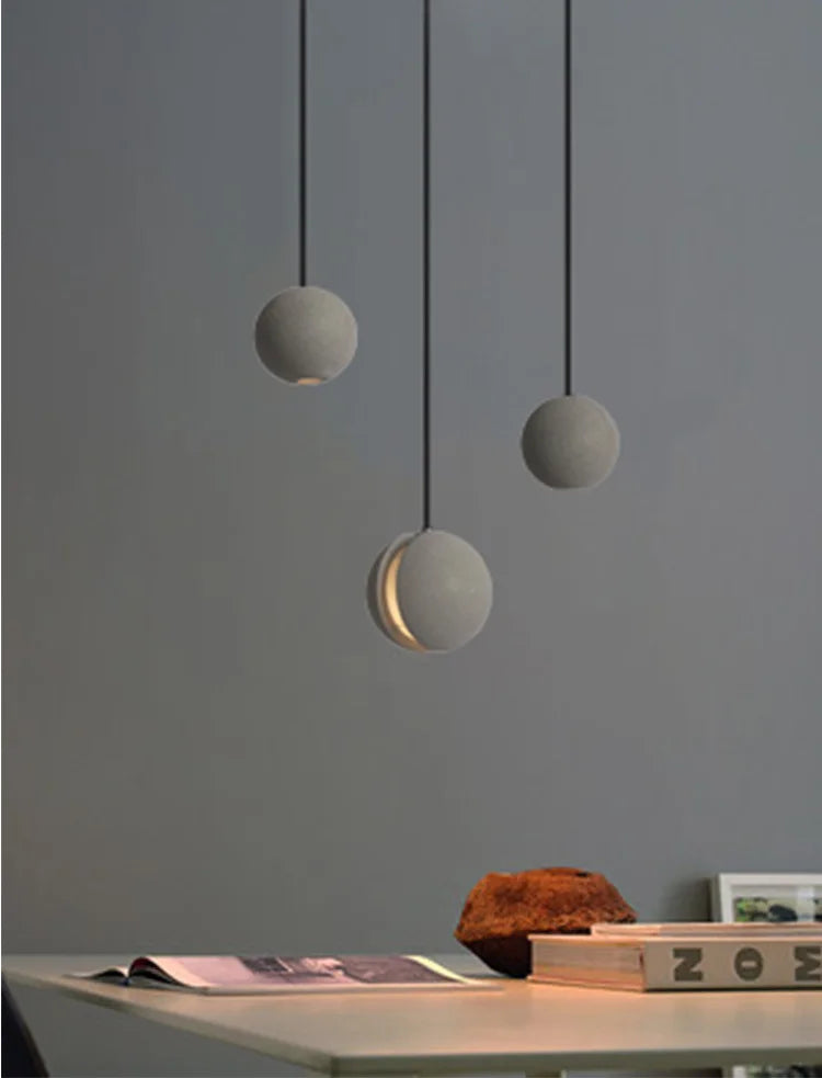 Chandelier Modern Chandelier Modern LED Concrete Ball Pendant Light Minimalist Mini Globe Cement Chandelier Home Decor