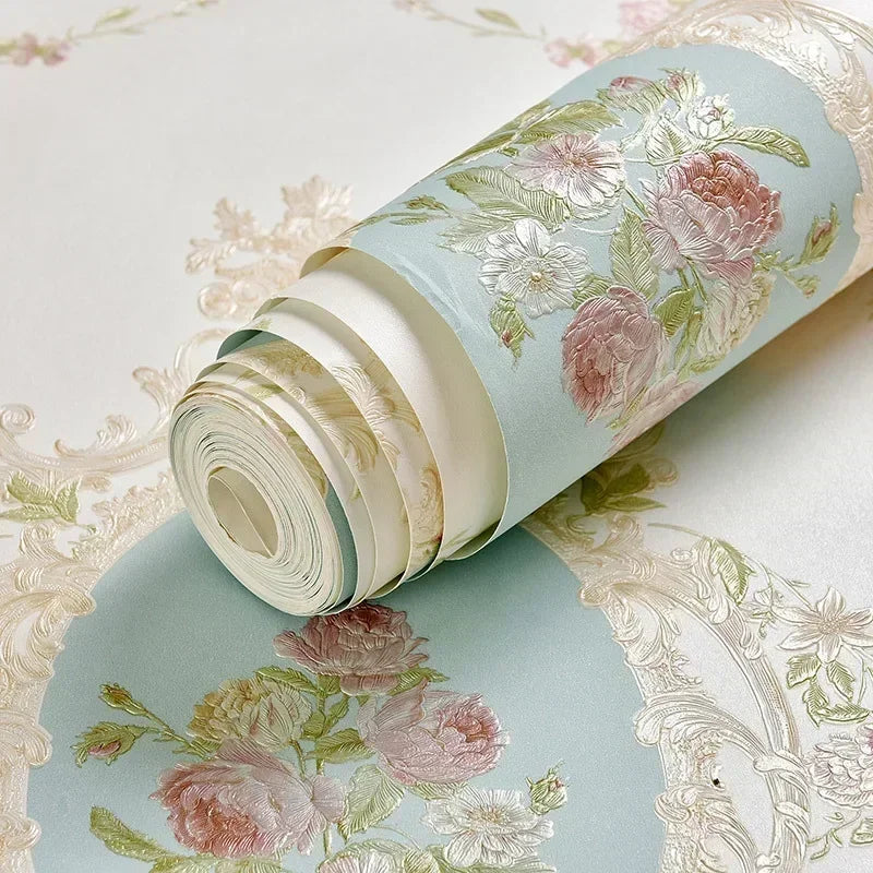 Floral Wallpaper Self-adhesive Warm Girl Bedroom 3d Thickening Wall Decoration Stickers Living Room Restaurant Sofa Background