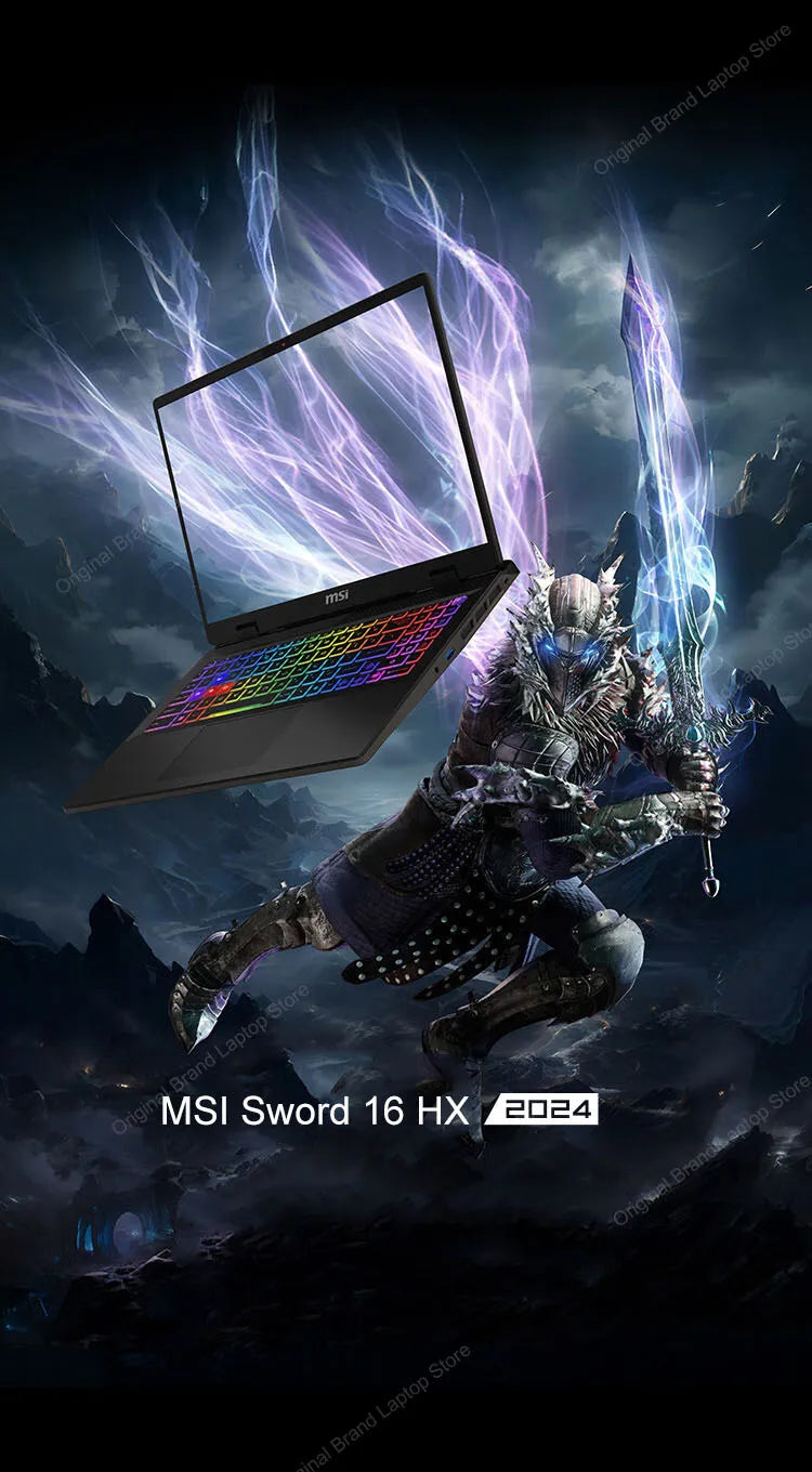 2024 MSI Sword 16 HX Laptop 16 Inch 2.5K QHD 240Hz IPS Screen Notebook i7-14700HX 16GB 1TB SSD RTX4060 Gaming Netbook Computer