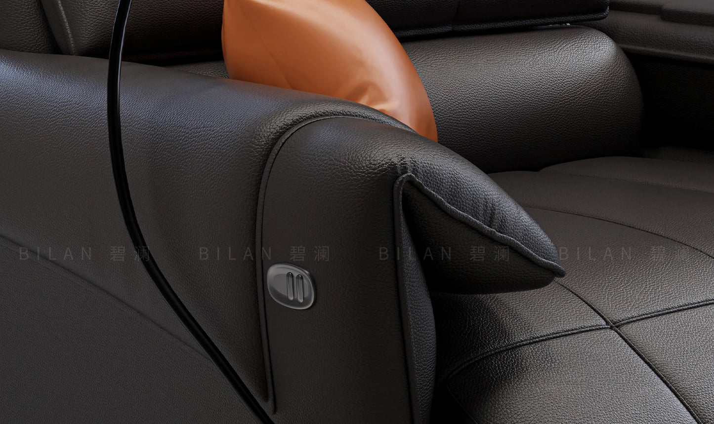 Genuine Leather Modern Sofa Chair Living Room Electric Designer Reclining Sofa Italian Loveseat Divano Soggiorno Home Furniture