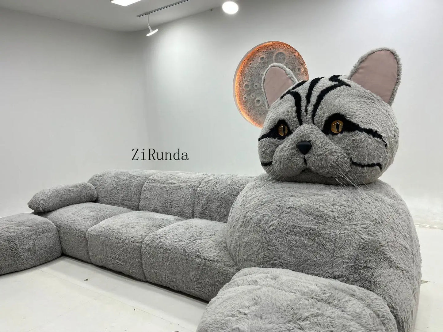 Cat-shaped cartoon animal sofa living room creative size apartment fabric plush sofa