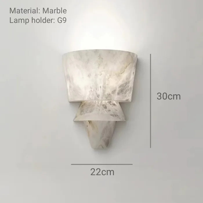 Spanish Marble Wall Lamp Modern Luxury LED Wall Light Creative Living Room Bedroom Corridor Bathroom Villa Wall Decor G9 Bulb