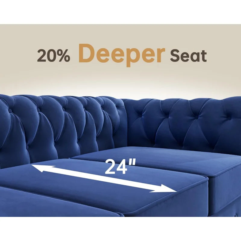 Chair for Living Room,Velvet No Sagging, Living 24'' Comfy Seat Depth, Accent Tool-Free Assemble