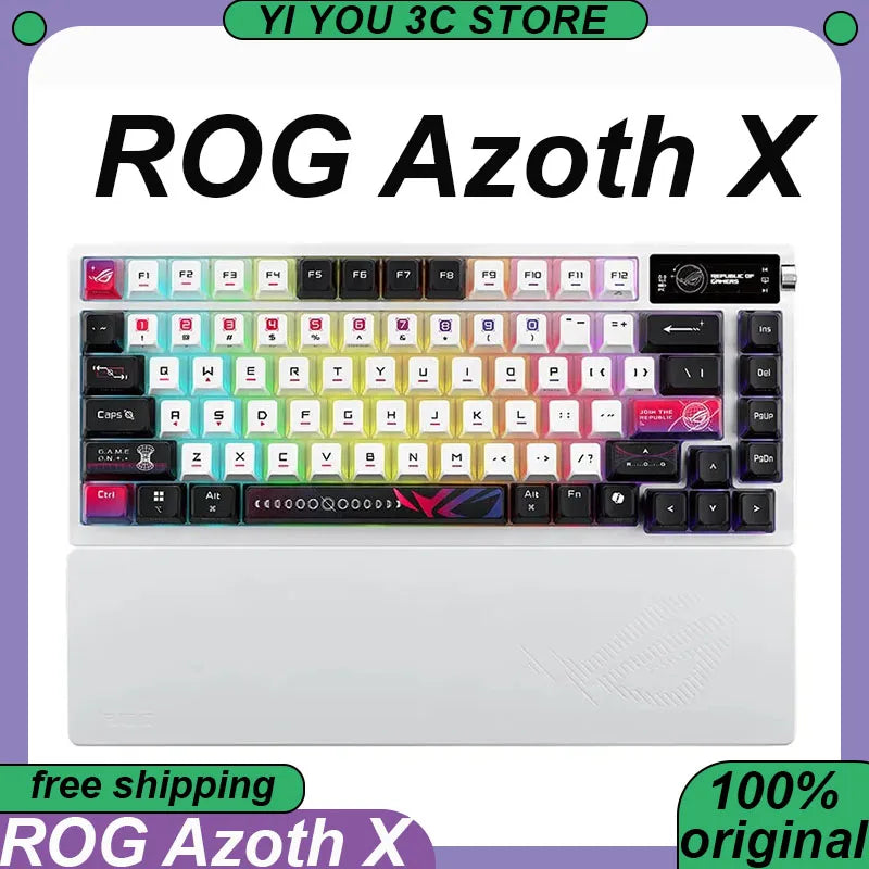 ROG Azoth X Wireless Tri-mode Mechanical Keyboard Hot Swap 2“OLED Screen Gasket Mount Custom PC Esport Laptop Gaming Keyboards