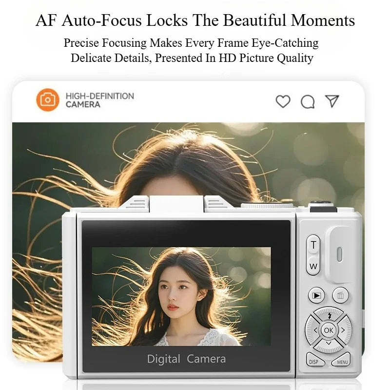 5k HD Digital Camera 75MP 18X Zoom AF Automatic Zoom 3-inch Flip Screen WIFI Web Camcorder Student Travel Shooting Vlog Cameras