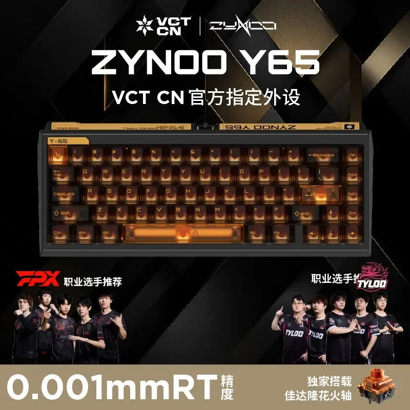 ZYNOO Y65 Magnetic Switch Keyboard Wired Gaming Aluminum Alloy 8K RGB Mechanical Keyboard 0.001mm RT Gasket Keyboard PC Gamer